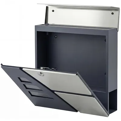 Productafbeelding van HOMCOM Weersbestendige brievenbus met krantenhouder en 2 sleutels, donkergrijs