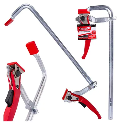 Immagine prodotto di Morsetto a cricchetto multiuso per impieghi gravosi F, clip di fissaggio per lavorazione del legno, accessorio per falegname, 300x80 mm