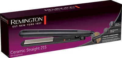 Zdjęcie produktu dla Remington Ceramic Straight 215, Prostownica, Ciepły, 215 °C, 30 s, Czarny, 1,8 m