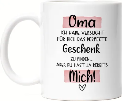 Produktbild von Oma Geschenk Emaille Tasse Omi Großmutter Geschenkidee Geburtstag Enkel Enkelin Enkelkinder
