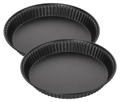 2 Quicheformen 30 cm antihaftbeschichtet schwarz