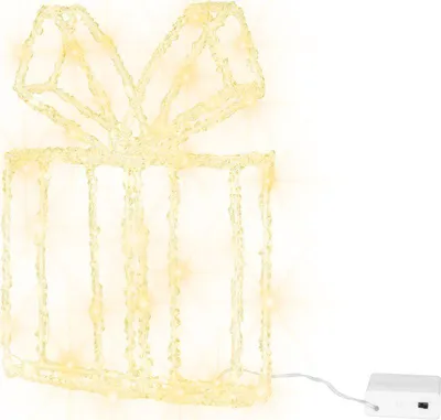 Immagine prodotto di Decorazione MagicHome Natalizia, regalo, acrilico, 80xLED bianco caldo, 21x5x28 cm, 2xAA