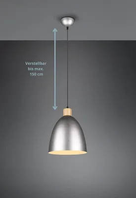 Produktbild von lightling Eggert Pendelleuchte, Ø 25 cm, Höhe: 150 cm, nickel antik, Metall, ohne Leuchtmittel, E27, max: 40W