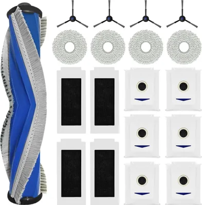 Produktbild von 19 Stück Zubehörset für ECOVACS DEEBOT T30 PRO Omni, 1 Gummi-Hauptbürste,4 Filters,4 Wischtücher,4 Seitenbürsten,6 Staubbeutel