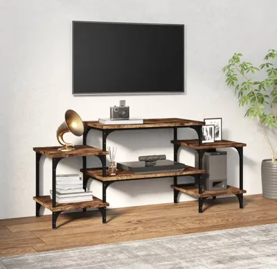 Produktbild von TV-Schrank - TV-Lowboard - Räuchereiche 117x35x52 cm Holzwerkstoff - TV-Regal CC29217