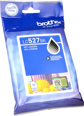 Produktbild von Brother LC527BK, Schwarz, Tinte auf Pigmentbasis, 1 Stück(e), 1300 Seiten, Einzelpackung