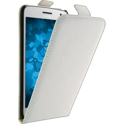 Produktbild von PhoneNatic Kunst-Lederhülle kompatibel mit Lenovo Moto G5 Plus - Flip-Case weiß + 2 Schutzfolien