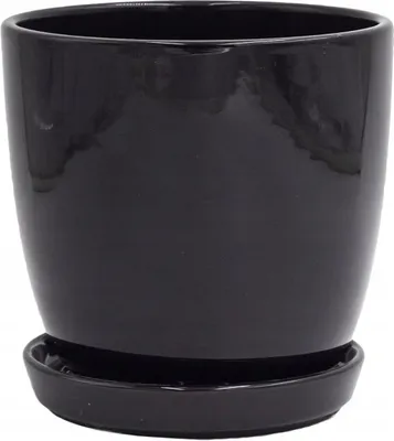 Immagine prodotto di Vaso da fiori in Vetroceramica con base nera 17 cm