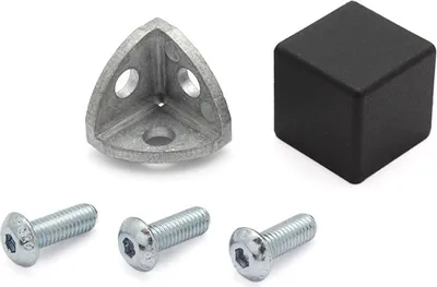 Produktbild von Eckwinkel 20 I-Typ Nut 5 inkl. Befestigungssatz und Abdeckkappe eckig