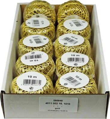 Produktbild von Cordonettkordel - 2 mm x 10 m, gold, 10 St.