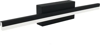 Produktbild von LED Spiegelleuchte Edelstahl 40 cm breit IP44 Schwarz länglich 4000 K neutralweiß 600 lm Wandleuchte Bad
