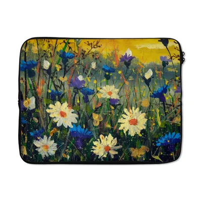 Produktbild von MuchoWow® Laptop Hülle 15 Zoll Malerei - Ölfarbe - Natur - Blumen Laptoptasche - Laptoptasche - Sleeve - Rundum-Schutz