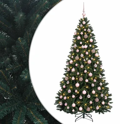 Imagen del producto de vidaXL Árbol de Navidad artificial, color verde oscuro, con adornos, 210 cm