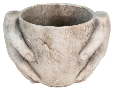 Immagine prodotto di Vaso da fiori Clayre & Eef 25x18x17 cm Mani di pietra grigia
