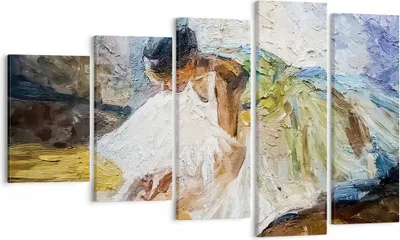 Produktbild von Bild auf Leinwand - Leinwandbild - 5 Teile - Ballerina Mädchen Öl - 100x60cm - Wand Bild - Wanddeko - Wandbilder - Leinwanddruck - Bilder - Wanddekoration - Leinwand bilder - Wandbild - EG100x60-4756
