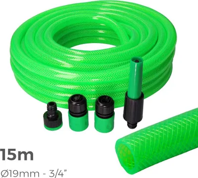Image de Kit Tuyau Arrosage Anti-torsion Edm 15m Tuyau D'arrosage Anti-torsion Complet Avec Accessoires - Edm
