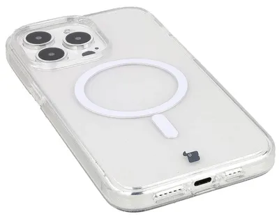 Produktbild von Glitzer Hülle mit Magnetring für iPhone 15 Pro Max, Bizon Case SparklO, Transparent mit Glitzer