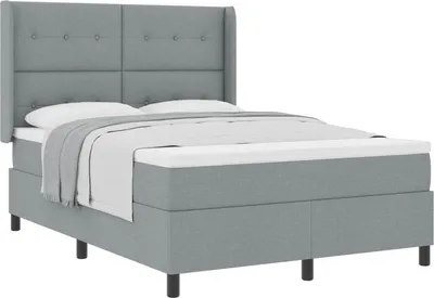 Produktbild von vidaXL Boxspringbett mit Kissen Hellgrau 190 x 140 cm Stoff