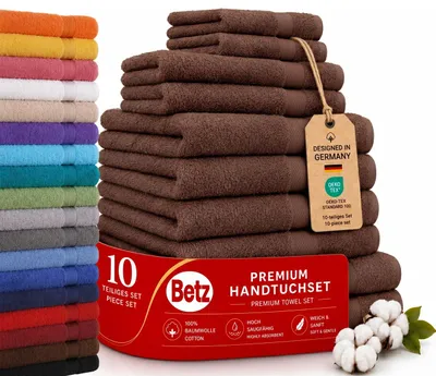 Produktbild von Betz Premium Classic Frottier Handtuch-Set 10-teilig - 2X Liegetücher - 4X Handtücher - 2X Gästetücher - 2X Seiftücher - nuss