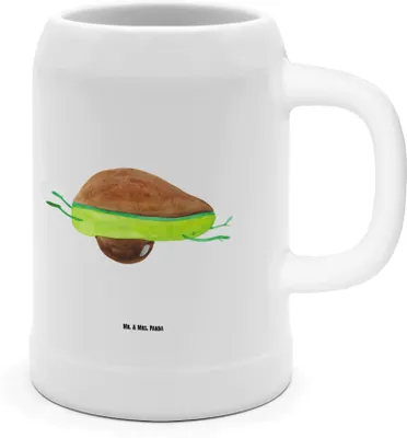 Produktbild von Mr. & Mrs. Panda Keramikkrug Avocado Yoga - Weiß - Geschenk, Seidel, Bauch, Hilfe, Humor, Sport, Humpen, Krug, Bierhumpen, Steinkrug, Haha