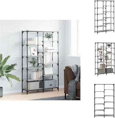 Imagen del producto de vidaXL Estantería gris Sonoma de 100x32x170 cm, fabricada en material de madera y hierro. Estanterías y libreros