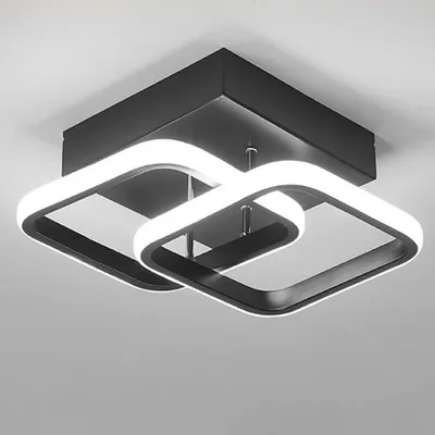Produktbild von AIORBER LED Deckenleuchte, Dimmbar Modern Nachtlicht mit 3 Lichtfarben, Aluminiumoptik, 1400lm, für Flur und Wohnzimmer