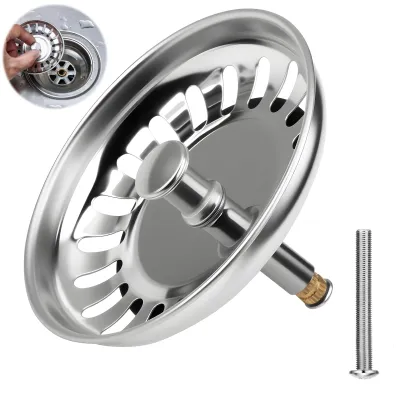 Produktbild von Küchenabflusssieb, Edelstahl, höhenverstellbarer Abflussstopfen, 80 mm, Abflussstopfen, Sieb, Abflusssieb, Küchenabflusssieb, Abflusssieb, Verstopfungsschutz, Schnellablauf