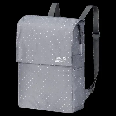 Produktbild von großer grau gepunkteter Jack Wolfskin Freizeitruckack LYNN PACK alloy dots
