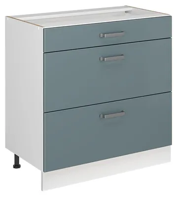 Productafbeelding van Keukenonderkast Vicco R-Line Blauw-grijs/Wit 80 cm met 3 laden zonder werkblad, Model 72359