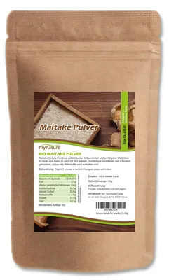 Produktbild von Mynatura Maitake Pulver - Grifola frondosa (ab 100g) - 2 Beutel