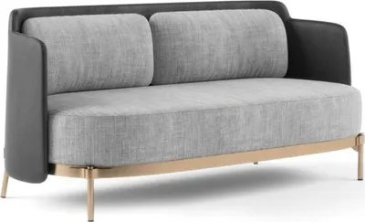Produktbild von Designer Grauer 2-Sitzer Luxus Wohnzimmer Polster Couch Textil Möbel