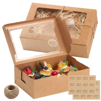 Produktbild von 20 Stück Cupcake Boxen mit 6 Fächern, Papier Bäckerei Boxen für Feiern
