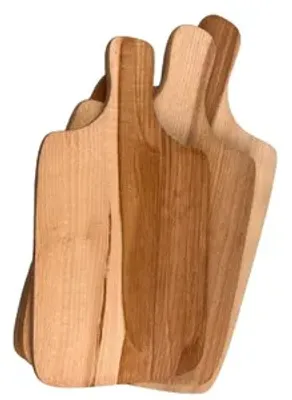 Produktbild von Schneidebrett aus massivem geöltem Buchenholz | mit Haltegriff 3er Set in 3 verschiedenen Größen | Küchenbrett Servierbrett Buchenholzbrett Servierplatte