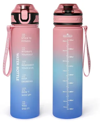 Image de Bouteille filtrante - 1000 ml - Rose et bleu