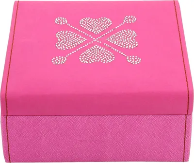 Produktbild von Friedrich Lederwaren Schmuckkasten, Baccara, flach, Blume aus Strass, Mikrofaser/Feinsynthetik, pink, 20102-4