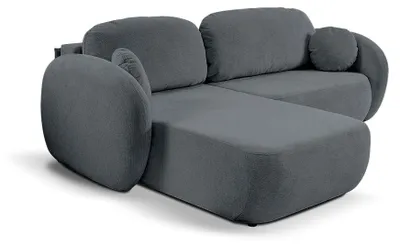 Immagine prodotto di Divano angolare con funzione letto e spazio contenitivo, modello Olemo, lato sinistro, colore grigio antracite