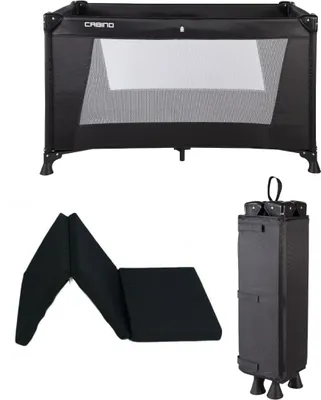 Image de Cabino Lit de voyage Noir + Matelas