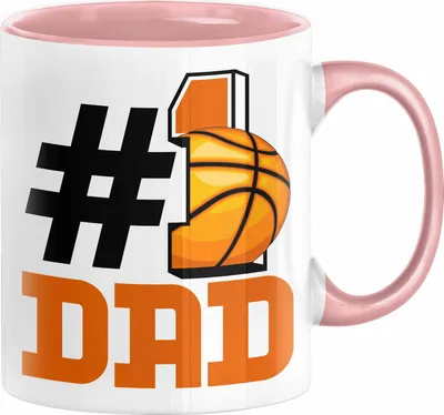Produktbild von Basketball-Trainer Basketballer Nummer 1 Dad Vater Tasse Geschenk Basketball Papa Geschenkidee Bester Papa Der Welt Vatertag Lustige Geschenkidee (Rosa)