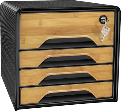 Produktbild von CEP Schubladenbox Smoove SECURE Silva 4 Schübe schwarz/