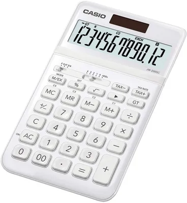 Zdjęcie produktu dla Casio JW-200SC - Kalkulator biurkowy - Pojedynczy kalkulator - 12 cyfr - Składany wyświetlacz - Bateria/Solar - Biały