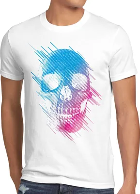 Produktbild von style3 Neon Skull T-Shirt Herren totenkopf disco neon festival