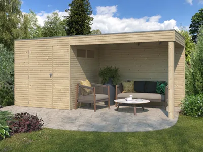 Produktbild von Gartenhaus Modell QB-Line 4,41 m² + Anbau