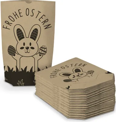 Produktbild von 40x itenga Geschenktüte Frohe Ostern Hasenbande braun schwarz
