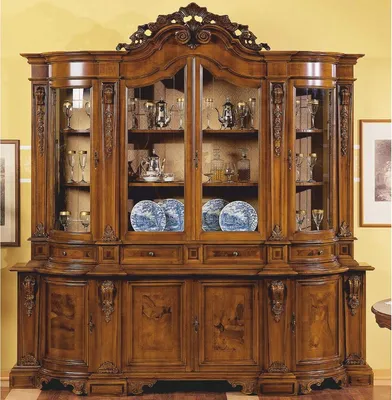 Zdjęcie produktu dla Casa Padrino Luksusowa gablota barokowa brązowa 241 x wys. 255 cm - Meble w stylu barokowym - Wyprodukowano we Włoszech