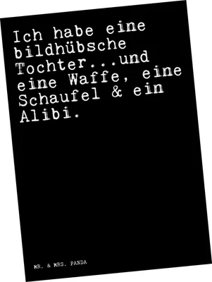 Produktbild von Mr. & Mrs. Panda Postkarte Ich habe eine bildhübsche... - Schwarz - Geschenk, Eltern, Postkarten, Fotokarte, Tochter, Sprüche, Ansichtskarte, Papa, bildkarte, Vater, Mann