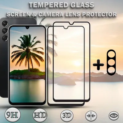 Produktbild von 2-Pack SAMSUNG A24 4G Displayschutzfolie und 1-Pack Objektivschutz aus 9H gehärtetem Glas