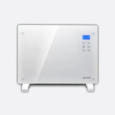 Obrázek produktu pro Zenet ZET-526 Podlahový a nástěnný konvektor bílý, ohřívač vzduchu 1500W | Bílý skleněný panel s dálkovým ovládáním
