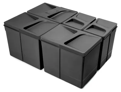 Produktbild von Emuca Recycle-Küchenschubladenbehälter mit geruchsdichtem Deckel, Höhe 266,