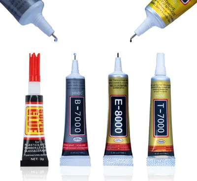 Immagine prodotto di Set di colle Rosfix: E-8000, T-7000, B-7000 (15 ml ciascuna) + Super Glue 3 g – Colla universale per elettronica, gioielli e fai da te