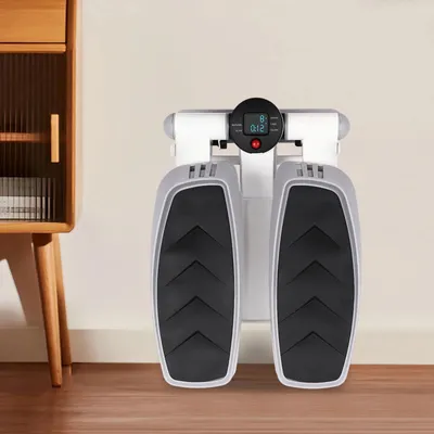 Immagine prodotto di Stepper per il fitness - Mini stepper - Attrezzo per l'allenamento domestico, portatile - Ideale per esercizi cardio - Per la perdita di peso e il tonificazione muscolare - Grigio